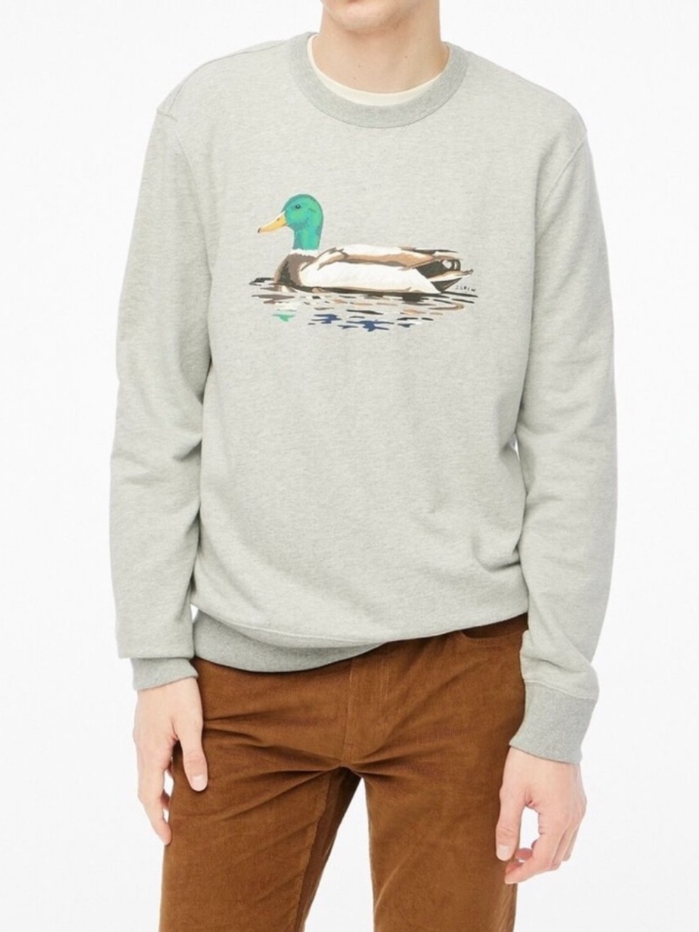J Crew Terry mallard Duck Sweatshirt